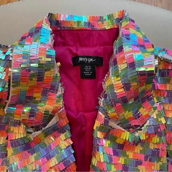 Nasty Gal Multi Color Sequin Blazer - Picture 11 of 14